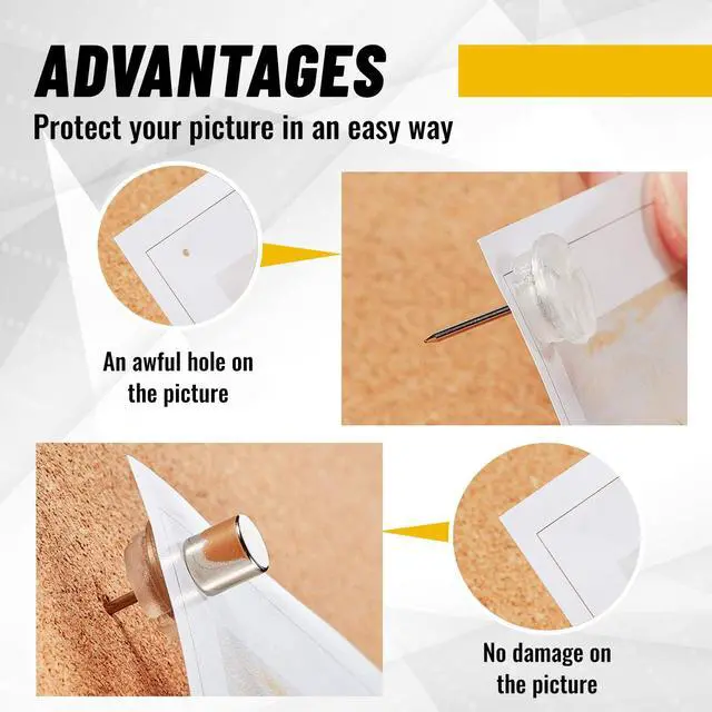 Alt view image 5 of 7 - 20 Sets Magnetic Push Pin Magnet Thumb Tack Poster Hanger Thumb Tacks for Wall School Supplies Classroom Decoration Bulletin Boards (Silver)