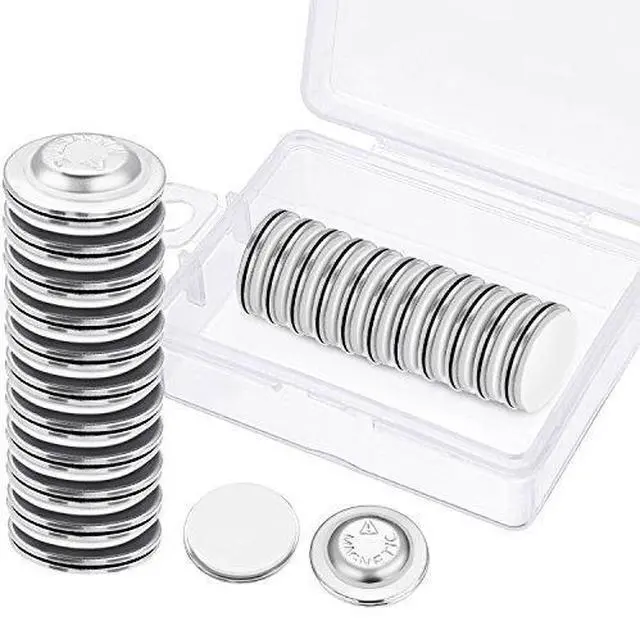 Main image of 24 Pieces Name Tags Magnets Magnetic Name Badge Round Adhesive Magnetic Pin Backs for Clothes with Plastic Storage Box for Circle Badges(Diameter of 1.7 cm/ 0.67 inch)