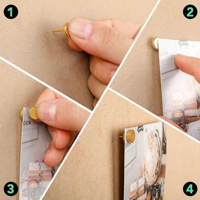 Alt view image 3 of 6 - Magnetic Push Pins, Gold Magnet Thumbtack, 20 Sets