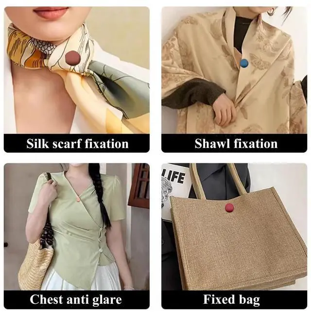Alt view image 7 of 7 - 12 Pairs of Multi-Purpose Magnetic Pins, Needleless Safety, Clothe, Bag