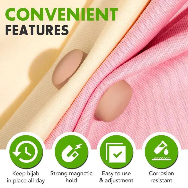 Alt view image 4 of 7 - Strong Magnetic Hijab Pins, 4 Pcs Matte Pinless Hijab Magnet Pin