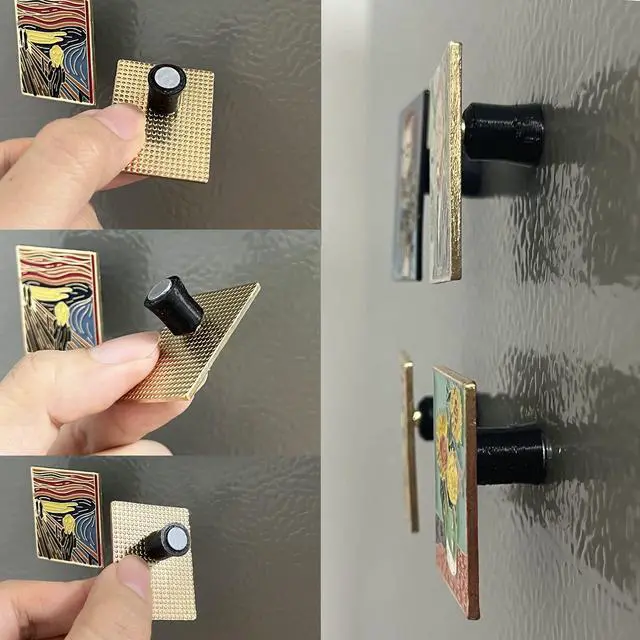 Alt view image 3 of 6 - 12pcs Magnetic Pin Backs for Enamel Pins Convert Enamel Pins to Refrigerator Magnets Put Your Pins on Fridge for Seasonal Decor,Pin Gifts BlackNot Included Enamel Pins