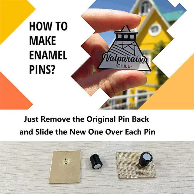 Alt view image 2 of 6 - 12pcs Magnetic Pin Backs for Enamel Pins Convert Enamel Pins to Refrigerator Magnets Put Your Pins on Fridge for Seasonal Decor,Pin Gifts BlackNot Included Enamel Pins