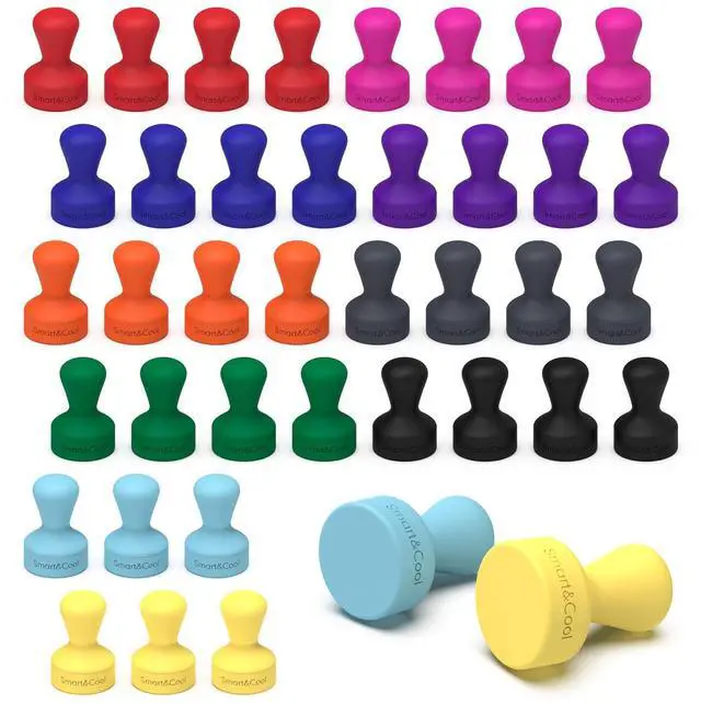 Main image of Silicone Anti Scratch Refrigerator Magnets, 40 Pack