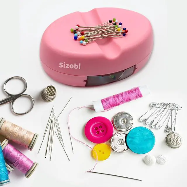 Alt view image 4 of 7 - Magnetic Pin Holder Cushions with 100 Pcs Ball Head Straight Pins