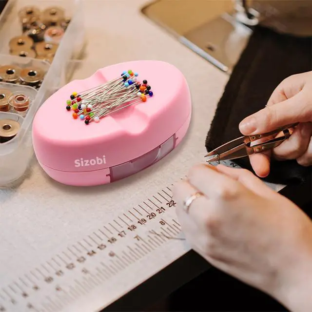 Alt view image 6 of 7 - Magnetic Pin Holder Cushions with 100 Pcs Ball Head Straight Pins