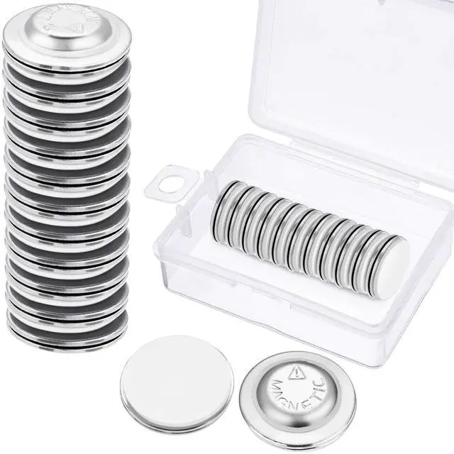Main image of 24 Pieces Name Tags Magnets Magnetic Name Badge Round Adhesive Magnetic Pin Backs for Clothes with Plastic Storage Box for Circle Badges(Diameter of 2 cm/ 0.79 inch)