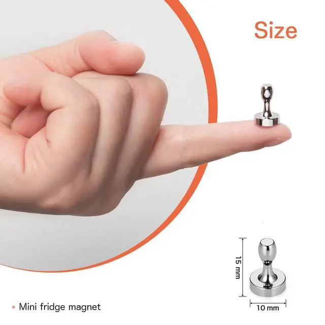 Alt view image 2 of 5 - Small Fridge Magnets, Mini Metal Magnetic Push Pins 10x15mm