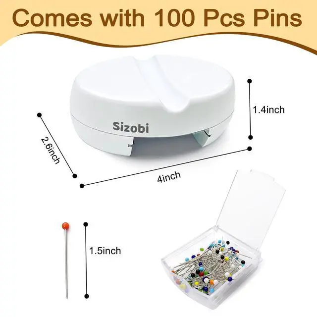 Alt view image 3 of 7 - Magnetic Pin Cushions for Sewing with 100Pcs Ball Head Straight Pins