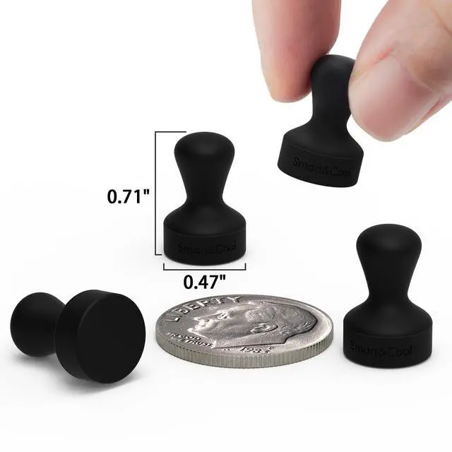 Alt view image 2 of 6 - 20 Pack Silicone Anti Scratch Fridge Magnets, Black