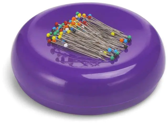 Main image of Magnetic Pin Cushion with 100 Pins, Magnetic Pin Holder for Sewing