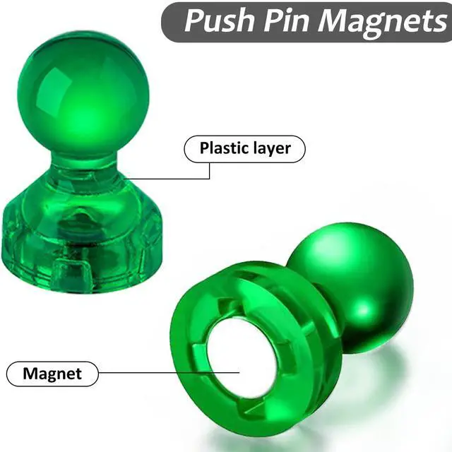 Alt view image 2 of 7 - 66PCS Fridge Magnets, 6 Assorted Color Small Push Pin Magnets for Whiteboard, Kitchen, Office, School, Fridge, Map
