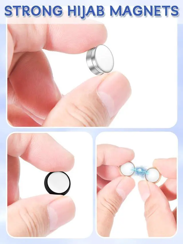 Alt view image 4 of 6 - 12 Pairs Strong Hijab Magnets, Thin Pinless Magnetic Hijab Pins for Scarf, Shirt, Veil, Dress No-Snag Matte, Multi-Use for Women