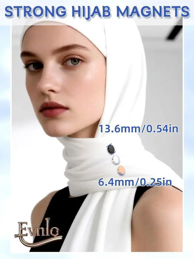 Alt view image 5 of 6 - 12 Pairs Strong Hijab Magnets, Thin Pinless Magnetic Hijab Pins for Scarf, Shirt, Veil, Dress No-Snag Matte, Multi-Use for Women