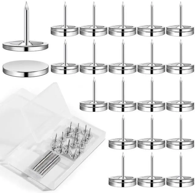 Main image of Magnetic Push Pins, 30 Sets Magnet Thumbtack for Wall Bulletin Board Strong Decorative Pushpins Clip for Map Picture Hanging Kit Poster Holder