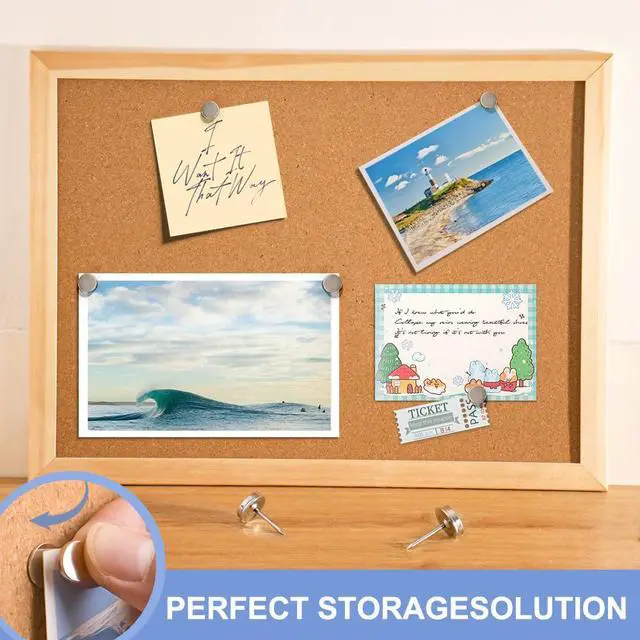 Alt view image 6 of 6 - Magnetic Push Pins, 30 Sets Magnet Thumbtack for Wall Bulletin Board Strong Decorative Pushpins Clip for Map Picture Hanging Kit Poster Holder