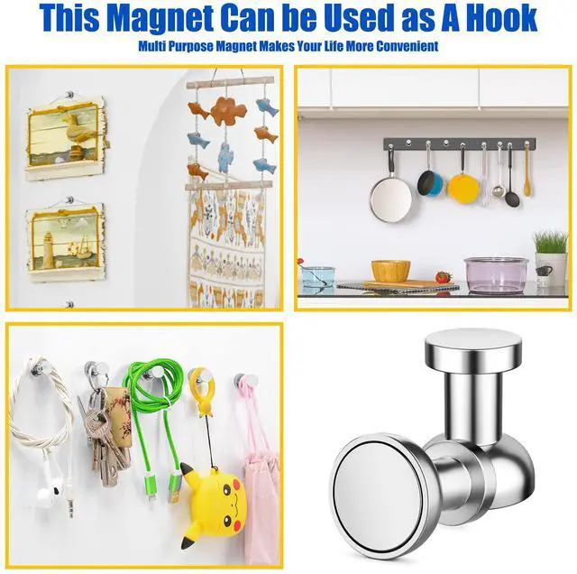Alt view image 7 of 7 - Fridge Magnets, Whiteboard Magnets, 16 Pack Silver