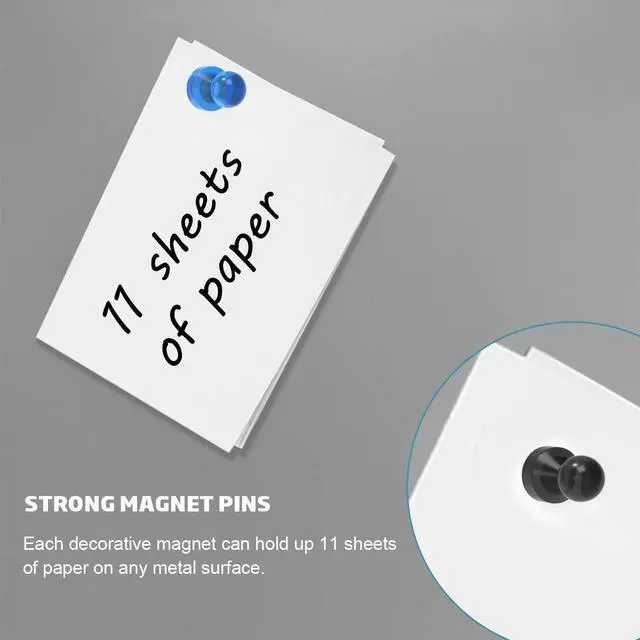 Alt view image 3 of 7 - Magnetic Push Pins Powerful Push Pin Magnets for Fridge Whiteboards Calendars Maps in School & Office Pack of 32,Green