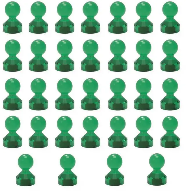 Main image of Magnetic Push Pins Powerful Push Pin Magnets for Fridge Whiteboards Calendars Maps in School & Office Pack of 32,Green