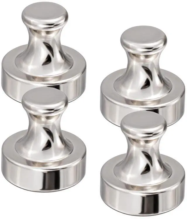 Main image of Heavy Duty Magnetic Push Pins - Refrigerator & Whiteboard Magnets, Pack of 4