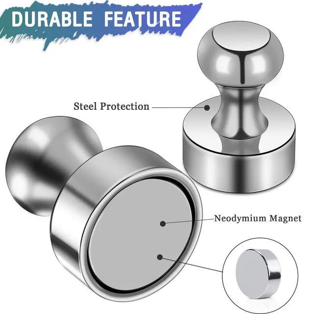 Alt view image 3 of 6 - 22Packs Neodymium Fridge Magnets, Strong Magnets for Whiteboard, Push Pin Magnet, Small Strong Neodymium Refrigerator Magnet for Office, Kitchen, Adults, Home