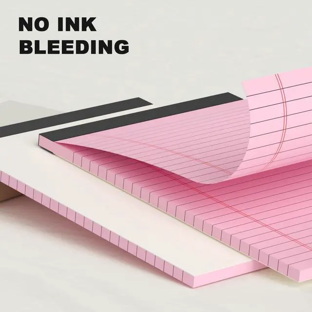 Alt view image 4 of 7 - 5pcs Colored Note Pads 5x8 College Ruled Small Legal Pads Paper Notepads 5 Pack Study Back Writing Pads 5 x 8 Paper Pads Perforated Narrow Ruled Pads of Paper 30 Sheets/Pack