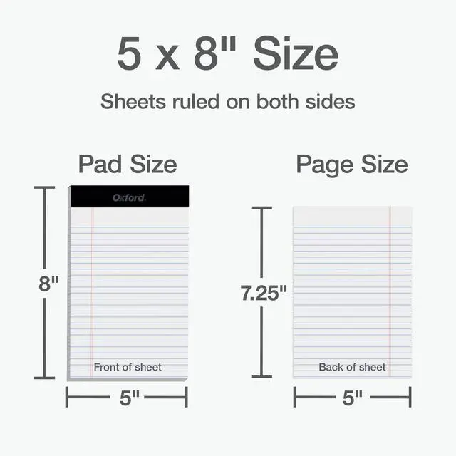 Alt view image 2 of 7 - Legal Pads, 12 Pack, Premium Note Pads, 50 Legal Ruled 5" x 8" Sheets, Bright White Paper with Firm Back, Small Portable Notepads