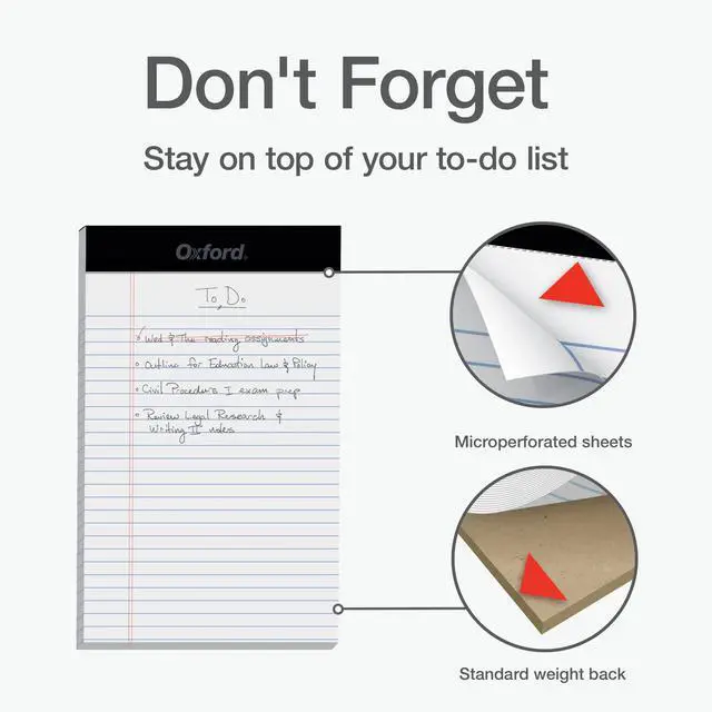 Alt view image 5 of 7 - Legal Pads, 12 Pack, Premium Note Pads, 50 Legal Ruled 5" x 8" Sheets, Bright White Paper with Firm Back, Small Portable Notepads