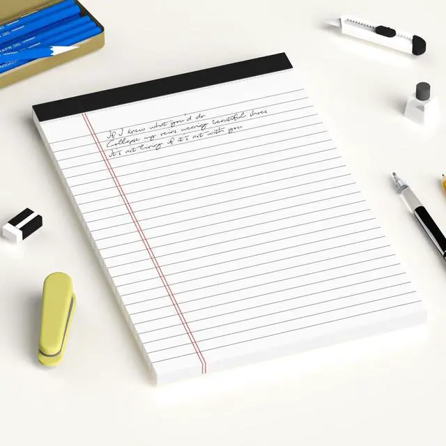 Alt view image 7 of 7 - 6pcs Small Note Pad 5x8 College Ruled Legal Pads Paper Notepads 6 Pack Study Back Writing Pads 5 x 8 Legal Pads Perforated Narrow Ruled Pads of Paper White