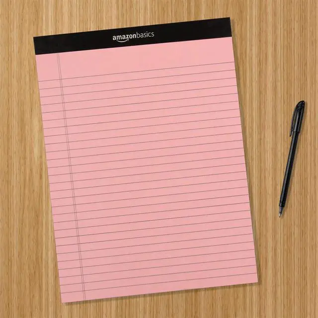 Alt view image 5 of 5 - Wide Ruled Lined Writing Note Pads with Sturdy Back, 8.5" x 11.75", Multicolor, 6-Pack, 300 Sheets, Perforated