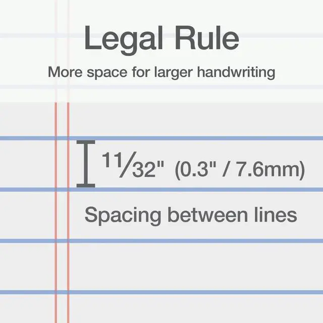 Alt view image 3 of 7 - 8.5 x 11 Inch Legal Pads, 12 Pack, Wide Ruled on Both Sides, White Lined Paper, 50 Perforated Sheets per Pad, Made in the USA (74030)