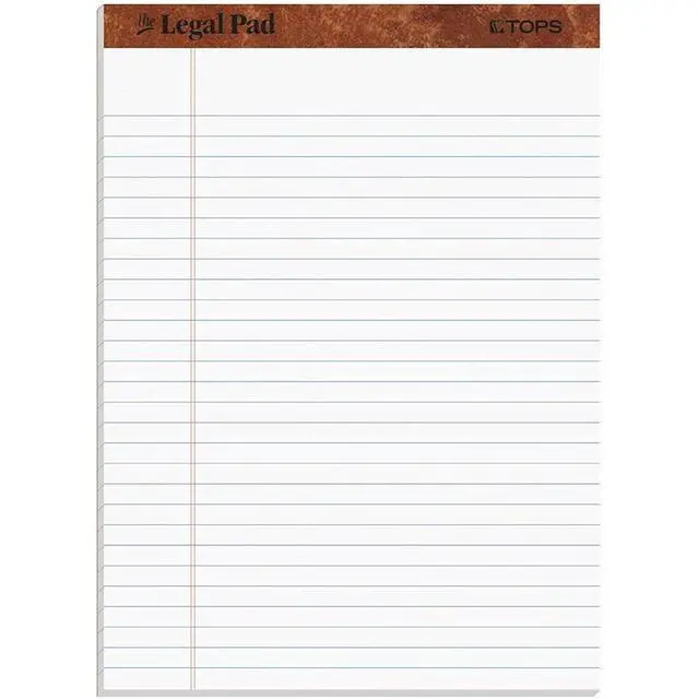 Alt view image 4 of 7 - 8.5 x 11 3/4 Legal Pads, 12 Pack, The Legal Pad Brand, Wide Ruled, White Paper, 50 Sheets Per Writing Pad, Made in the USA (7533)