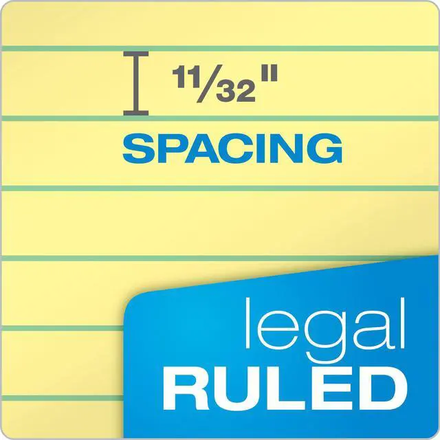 Alt view image 3 of 6 - 8.5 x 11.75 Legal Pads, 12 Pack, The Legal Pad Brand, Wide Ruled, Yellow Paper, 50 Sheets Per Writing Pad, Made in the USA (7532)