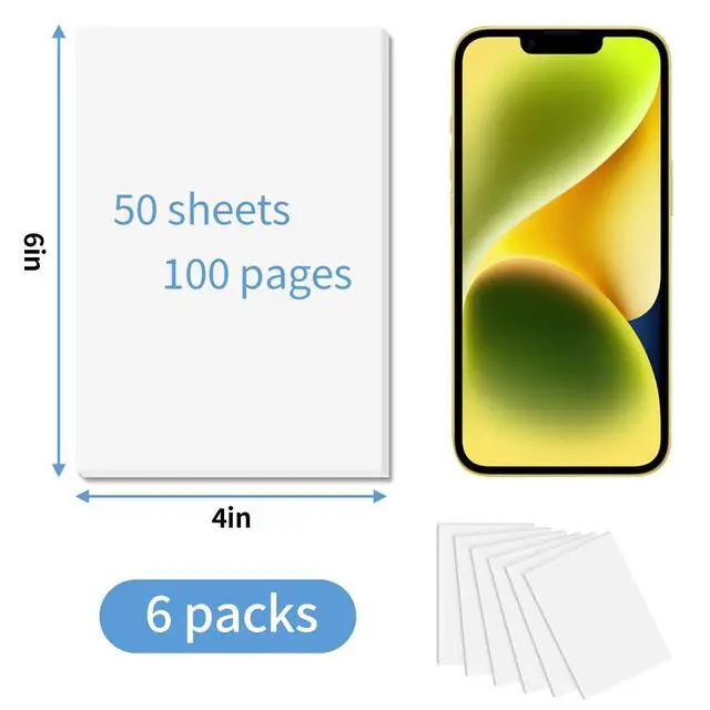 Alt view image 2 of 7 - 6 Pack Note Pads 4x6, Blank Server Notepad, Small Memo Scratch Paper
