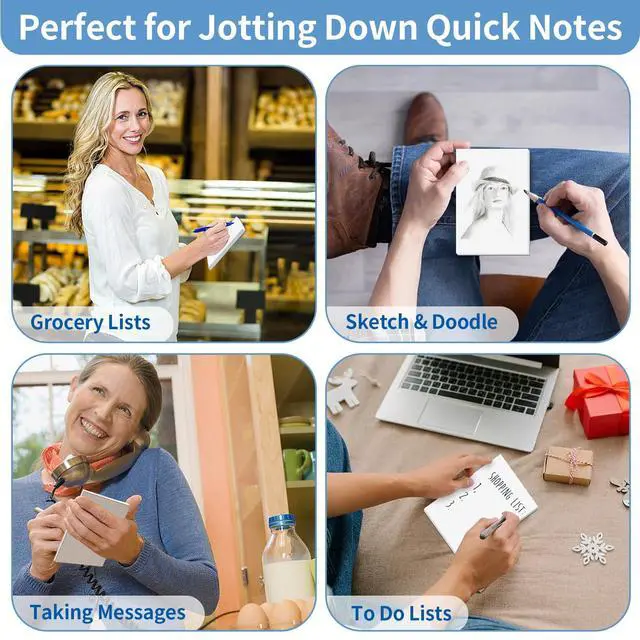 Alt view image 5 of 7 - 6 Pack Note Pads 4x6, Blank Server Notepad, Small Memo Scratch Paper