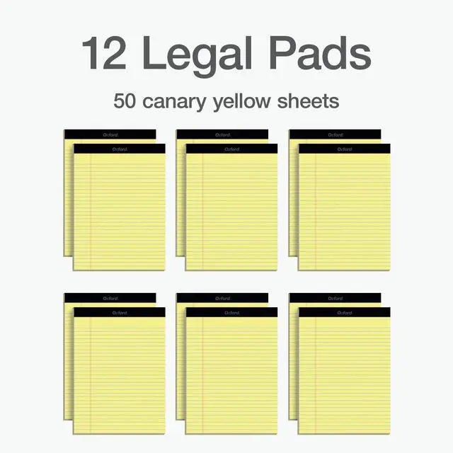 Alt view image 6 of 7 - Premium Legal Pads, 12 Pack, Premium Note Pads, 50 Legal Rule 8.5" x 11" Sheets, Canary Yellow Paper with Firm Back, Professional Legal and Office Notepads