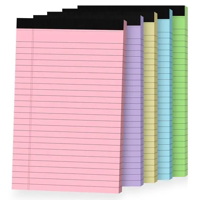 Main image of 5pcs Note Pads, Small Legal Pad, Colored Notepads 5x8, Sturdy Back