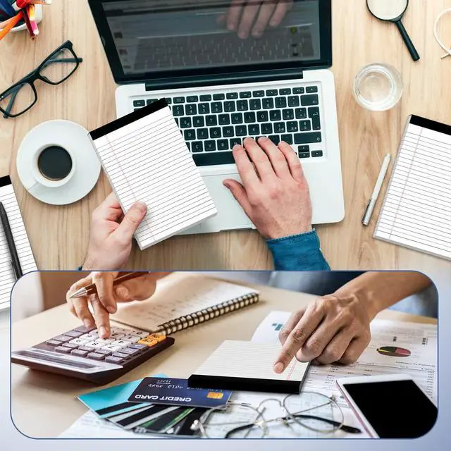 Alt view image 7 of 7 - 5" x 8" Note Pads 12 Pack of Legal Pads 30 Sheets Notepad College Ruled Small Writing Pads Perforated Pages Paper Pads 80GSM Heavyweight Paper Note Pads for Home, Office, or School
