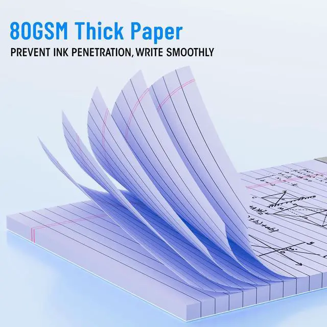 Alt view image 3 of 7 - 5pcs Legal Pads 8.5 x 11, Color Notepads 8.5 x 11 In, Perforate Wide Ruled