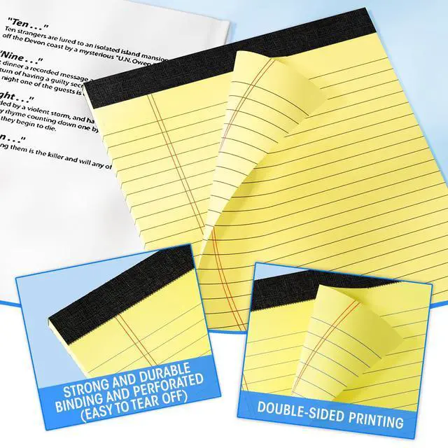 Alt view image 4 of 7 - 5pcs Legal Pads 8.5 x 11, Color Notepads 8.5 x 11 In, Perforate Wide Ruled