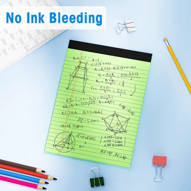 Alt view image 6 of 7 - 5pcs Legal Pads 8.5 x 11, Color Notepads 8.5 x 11 In, Perforate Wide Ruled