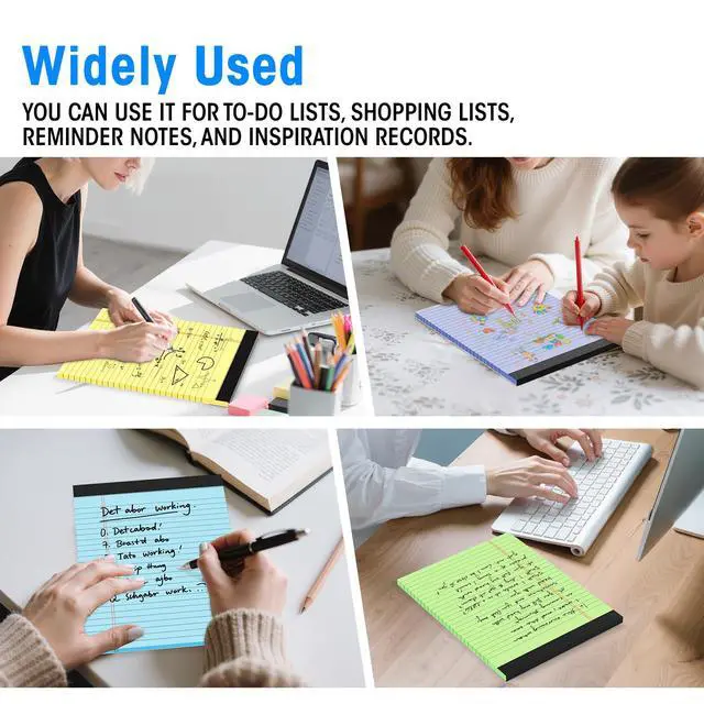 Alt view image 7 of 7 - 5pcs Legal Pads 8.5 x 11, Color Notepads 8.5 x 11 In, Perforate Wide Ruled