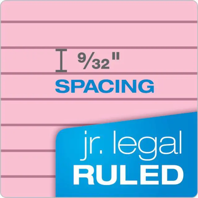 Alt view image 4 of 7 - 5 x 8 Legal Pads, 6 Pack, Prism Brand, 2 Pink/2 Blue/2 Purple, Narrow Ruled, 50 Sheets Per Writing Pad, Made in USA (63016)