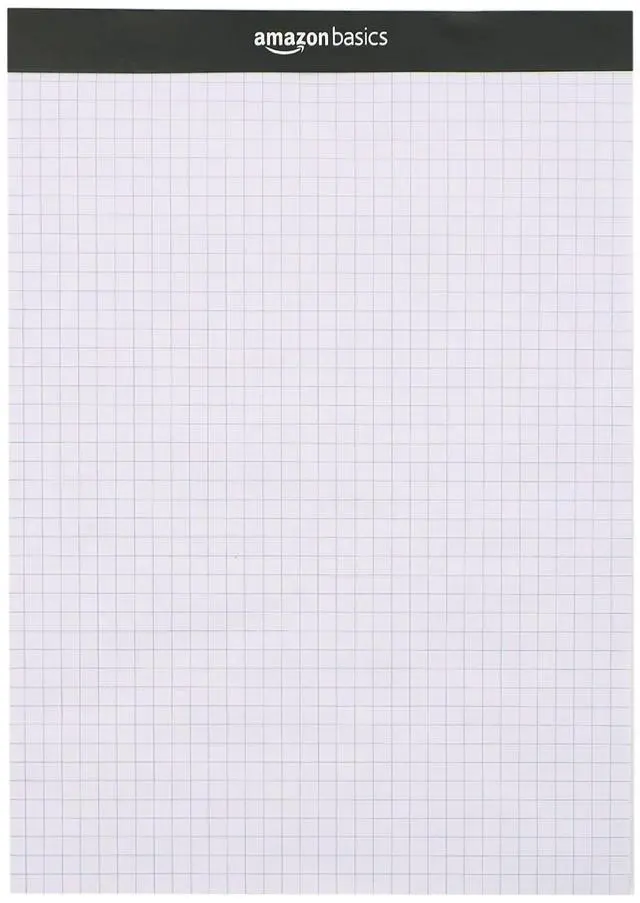 Main image of Quad-Ruled Graph Paper Pad with Sturdy Back, Perforated, 8.5" x 11.75", White, 100 Sheets/Pad, 2-Pack