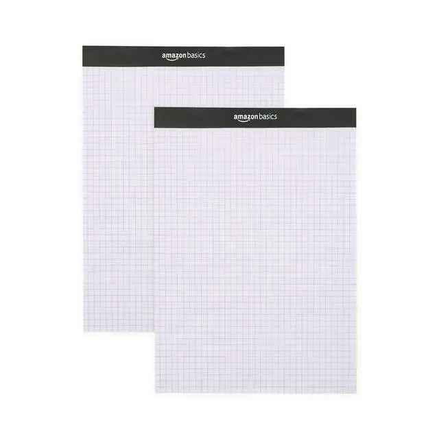 Alt view image 5 of 6 - Quad-Ruled Graph Paper Pad with Sturdy Back, Perforated, 8.5" x 11.75", White, 100 Sheets/Pad, 2-Pack