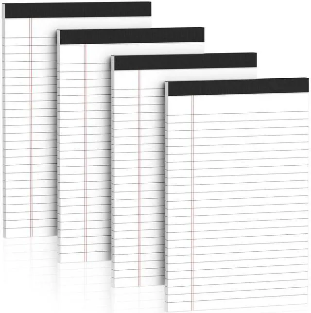Main image of 5" x 8" Note Pads 4 Pack of Legal Pads 21lb Notepad College Ruled Legal Pad 30 Sheets Perforated Small Writing Pads Double-Side Printed Pad of Paper for School, College, Office