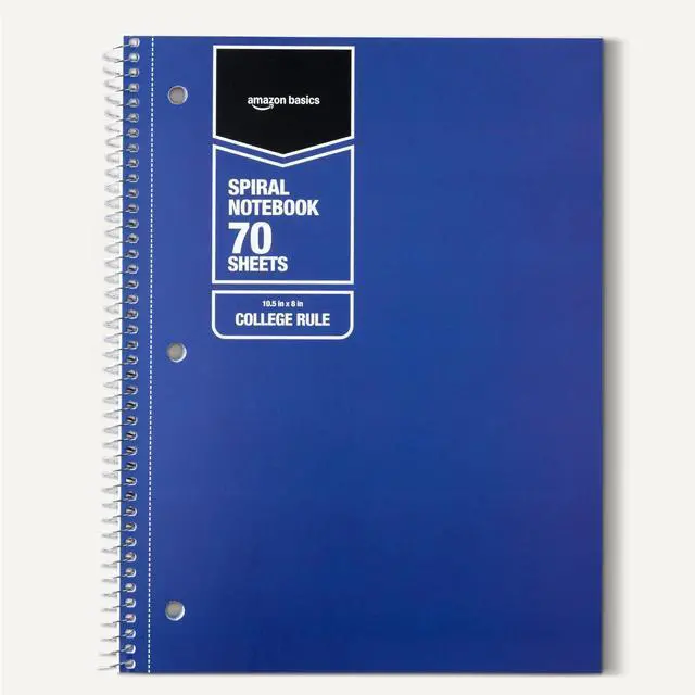 Alt view image 5 of 5 - College Ruled Spiral Notebook, For Work and School, 70 Sheets, 8" x 10.5", Assorted Solid Colors, 5 pack