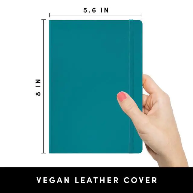 Alt view image 2 of 7 - Lined Journal Notebook, (Turquoise), 160 Pages, Medium 5.6 in x 8 in - 100 GSM Thick Paper Hardcover Journaling Notebook for Work, School & Note Taking