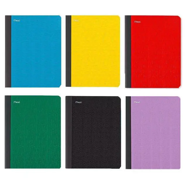 Alt view image 3 of 7 - Composition Book + Study App, 4 Pack, Wide Ruled Paper, 7-1/2" x 9-3/4", 80 Sheets, Forest Green, Tidewater Blue, Fire Red and Harvest Yellow (950033B-ECM)