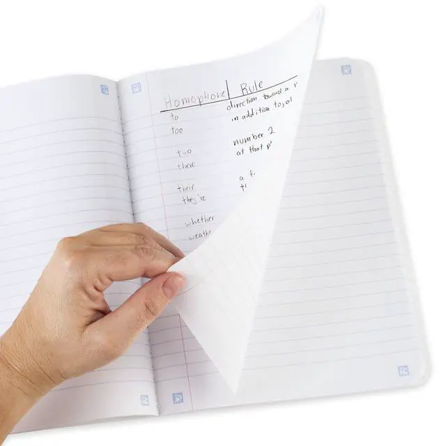 Alt view image 4 of 7 - Composition Book + Study App, 4 Pack, Wide Ruled Paper, 7-1/2" x 9-3/4", 80 Sheets, Forest Green, Tidewater Blue, Fire Red and Harvest Yellow (950033B-ECM)